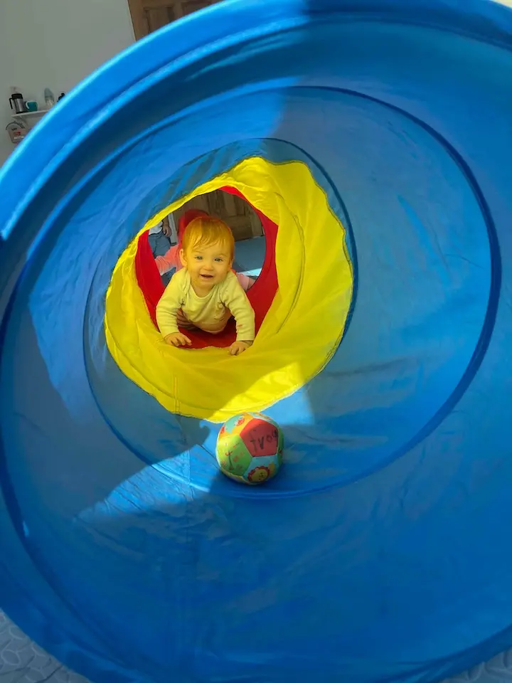Baby playing with toys